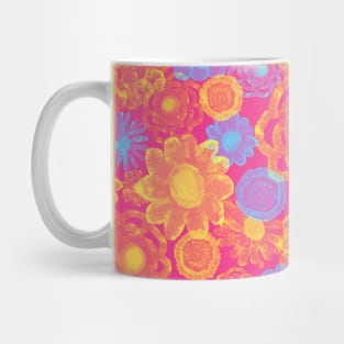 Vivid Flowers Pattern with Bold Colors Mug